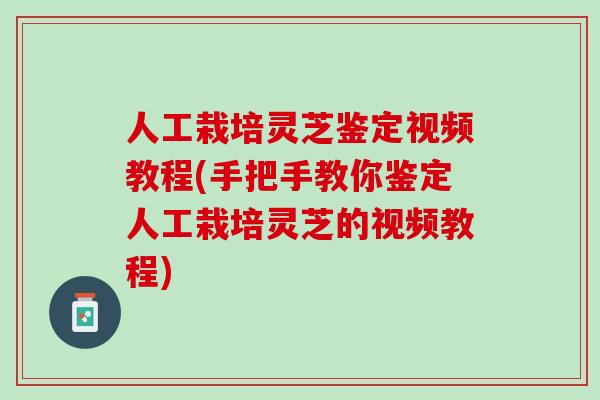 人工栽培灵芝鉴定视频教程(手把手教你鉴定人工栽培灵芝的视频教程)