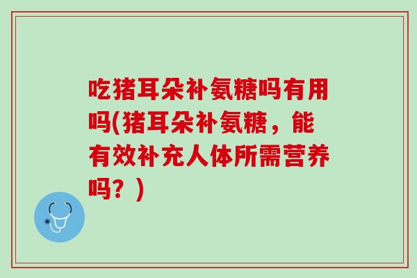 吃猪耳朵补氨糖吗有用吗(猪耳朵补氨糖，能有效补充人体所需营养吗？)