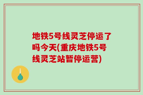 地铁5号线灵芝停运了吗今天(重庆地铁5号线灵芝站暂停运营)