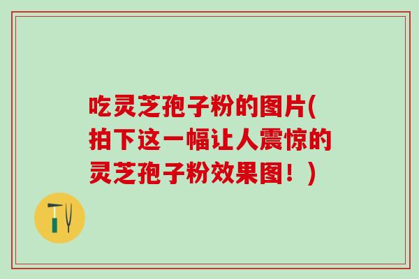 吃灵芝孢子粉的图片(拍下这一幅让人震惊的灵芝孢子粉效果图！)