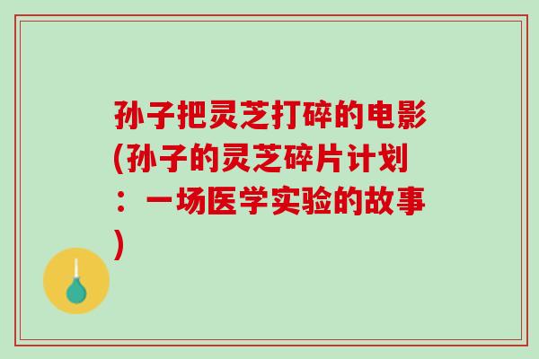 孙子把灵芝打碎的电影(孙子的灵芝碎片计划：一场医学实验的故事)