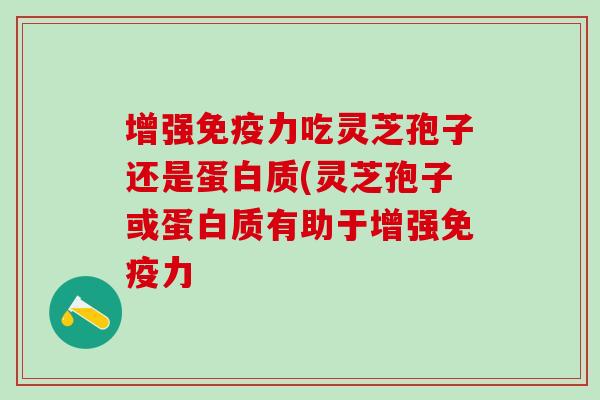 增强免疫力吃灵芝孢子还是蛋白质(灵芝孢子或蛋白质有助于增强免疫力