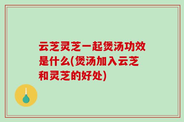 云芝灵芝一起煲汤功效是什么(煲汤加入云芝和灵芝的好处)