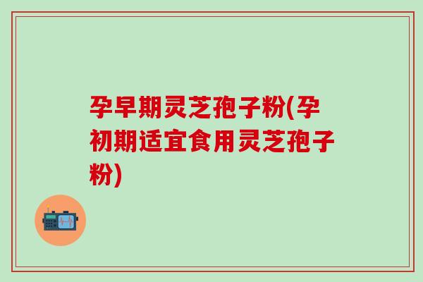 孕早期灵芝孢子粉(孕初期适宜食用灵芝孢子粉)