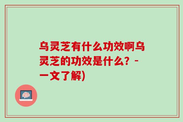 乌灵芝有什么功效啊乌灵芝的功效是什么？-一文了解)