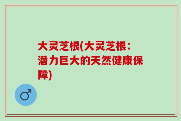 大灵芝根(大灵芝根：潜力巨大的天然健康保障)