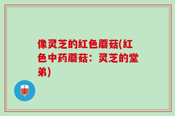 像灵芝的红色蘑菇(红色中药蘑菇：灵芝的堂弟)