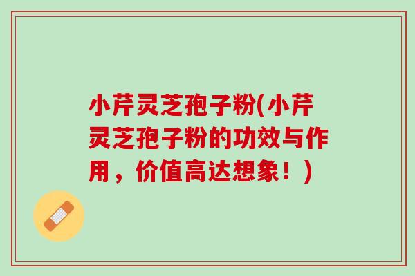 小芹灵芝孢子粉(小芹灵芝孢子粉的功效与作用，价值高达想象！)