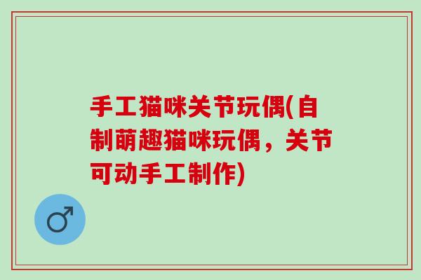 手工猫咪关节玩偶(自制萌趣猫咪玩偶，关节可动手工制作)
