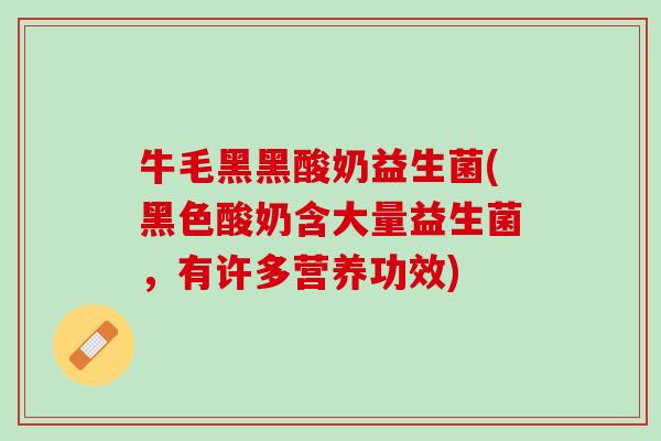 牛毛黑黑酸奶益生菌(黑色酸奶含大量益生菌，有许多营养功效)