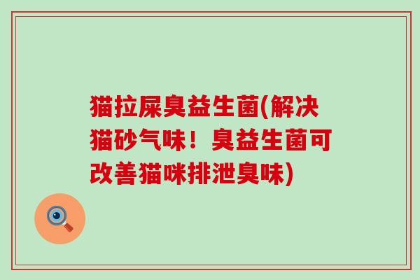 猫拉屎臭益生菌(解决猫砂气味！臭益生菌可改善猫咪排泄臭味)