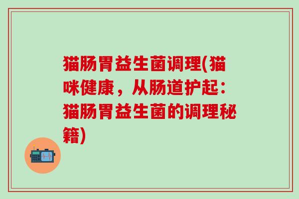 猫肠胃益生菌调理(猫咪健康，从肠道护起：猫肠胃益生菌的调理秘籍)