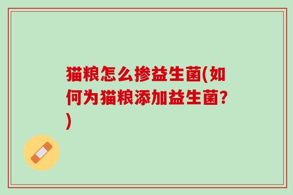 猫粮怎么掺益生菌(如何为猫粮添加益生菌？)