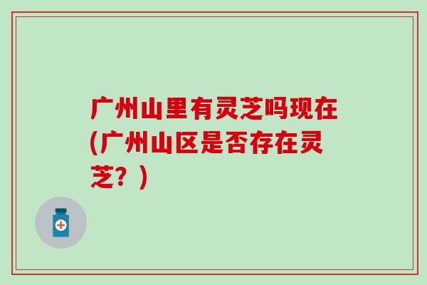 广州山里有灵芝吗现在(广州山区是否存在灵芝？)