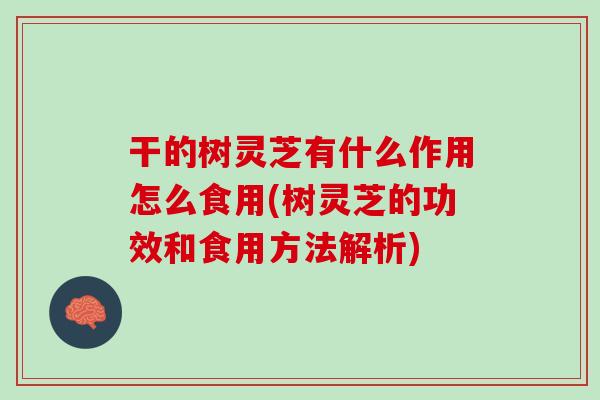 干的树灵芝有什么作用怎么食用(树灵芝的功效和食用方法解析)