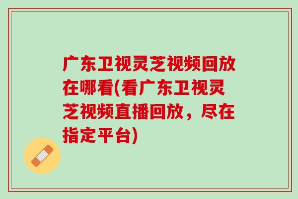 广东卫视灵芝视频回放在哪看(看广东卫视灵芝视频直播回放，尽在指定平台)