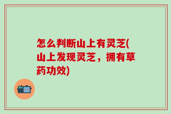 怎么判断山上有灵芝(山上发现灵芝，拥有草药功效)