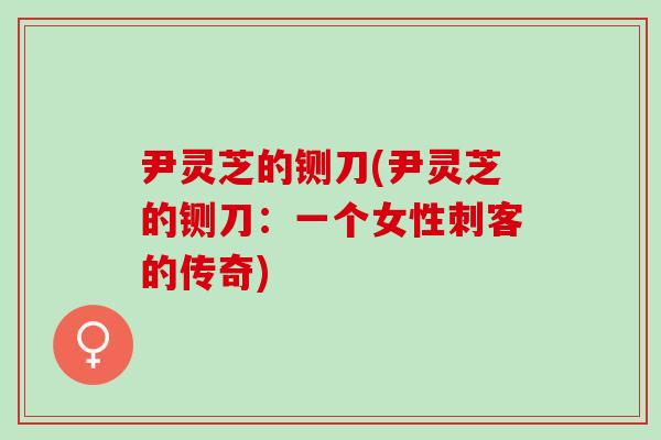 尹灵芝的铡刀(尹灵芝的铡刀：一个女性刺客的传奇)