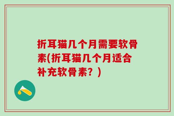折耳猫几个月需要软骨素(折耳猫几个月适合补充软骨素？)
