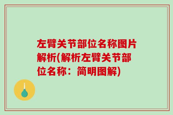 左臂关节部位名称图片解析(解析左臂关节部位名称：简明图解)
