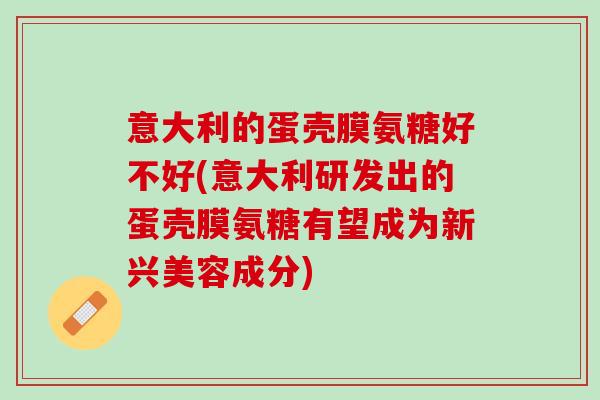 意大利的蛋壳膜氨糖好不好(意大利研发出的蛋壳膜氨糖有望成为新兴美容成分)