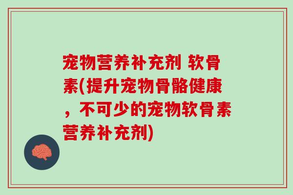 宠物营养补充剂 软骨素(提升宠物骨骼健康，不可少的宠物软骨素营养补充剂)
