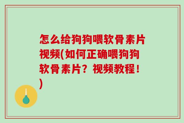 怎么给狗狗喂软骨素片视频(如何正确喂狗狗软骨素片？视频教程！)