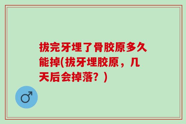 拔完牙埋了骨胶原多久能掉(拔牙埋胶原，几天后会掉落？)