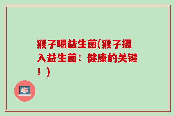 猴子喝益生菌(猴子摄入益生菌：健康的关键！)