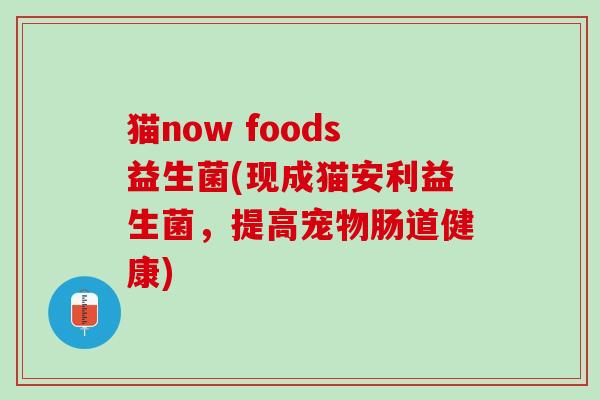 猫now foods益生菌(现成猫安利益生菌，提高宠物肠道健康)