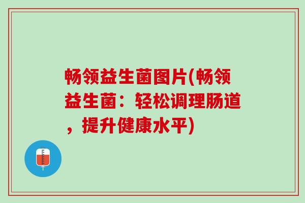 畅领益生菌图片(畅领益生菌：轻松调理肠道，提升健康水平)
