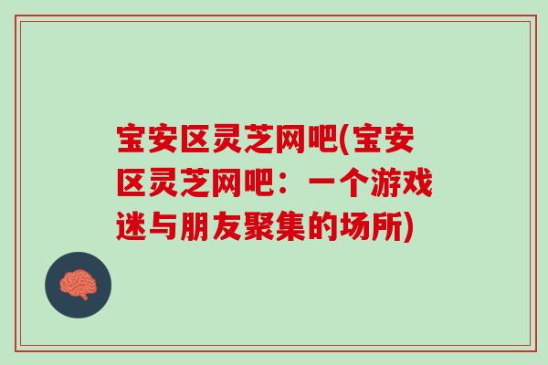 宝安区灵芝网吧(宝安区灵芝网吧：一个游戏迷与朋友聚集的场所)