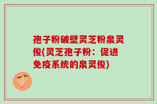 孢子粉破壁灵芝粉泉灵俊(灵芝孢子粉：促进免疫系统的泉灵俊)