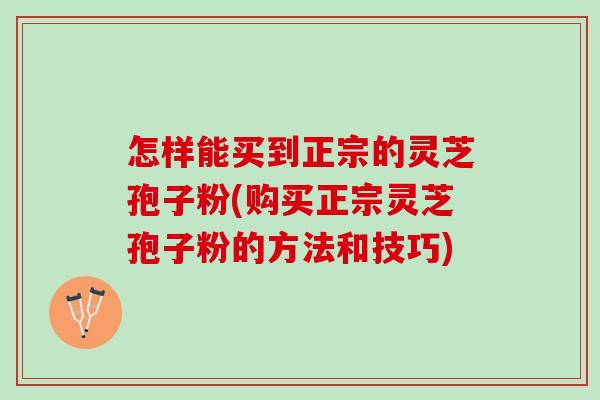 怎样能买到正宗的灵芝孢子粉(购买正宗灵芝孢子粉的方法和技巧)