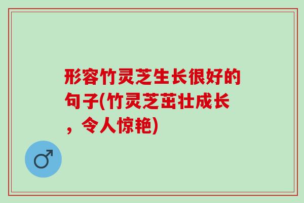 形容竹灵芝生长很好的句子(竹灵芝茁壮成长，令人惊艳)