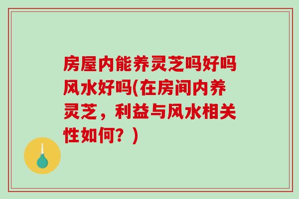 房屋内能养灵芝吗好吗风水好吗(在房间内养灵芝，利益与风水相关性如何？)