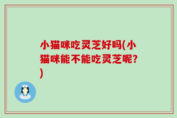 小猫咪吃灵芝好吗(小猫咪能不能吃灵芝呢？)