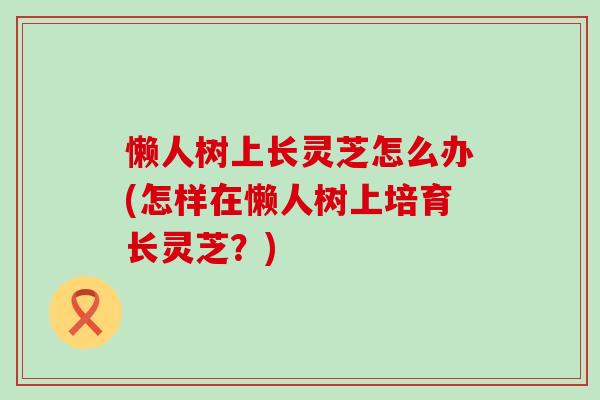 懒人树上长灵芝怎么办(怎样在懒人树上培育长灵芝？)