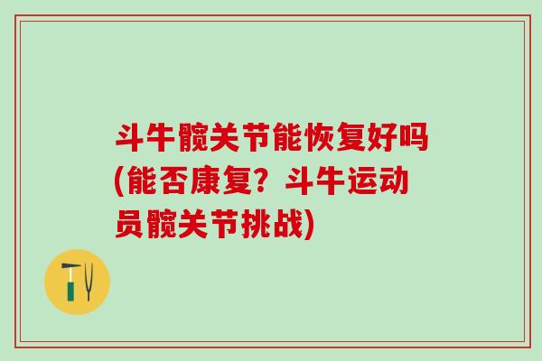 斗牛髋关节能恢复好吗(能否康复？斗牛运动员髋关节挑战)