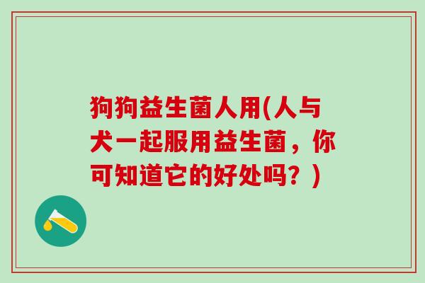 狗狗益生菌人用(人与犬一起服用益生菌，你可知道它的好处吗？)