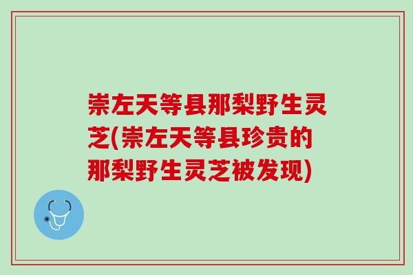崇左天等县那梨野生灵芝(崇左天等县珍贵的那梨野生灵芝被发现)
