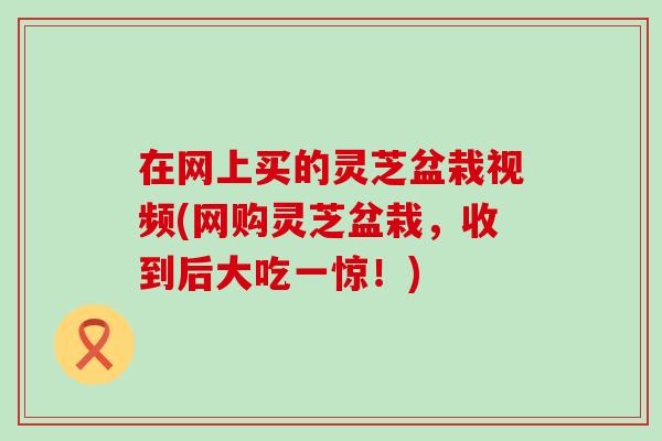 在网上买的灵芝盆栽视频(网购灵芝盆栽，收到后大吃一惊！)