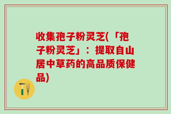 收集孢子粉灵芝(「孢子粉灵芝」：提取自山居中草药的高品质保健品)