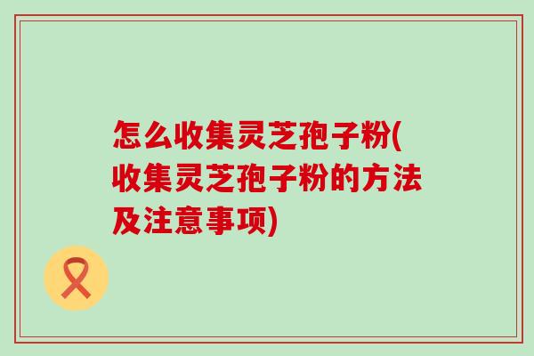 怎么收集灵芝孢子粉(收集灵芝孢子粉的方法及注意事项)