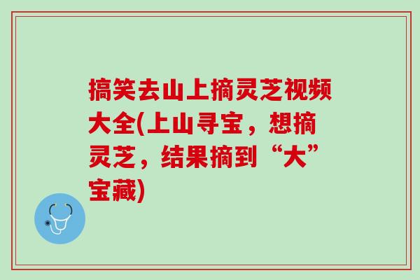 搞笑去山上摘灵芝视频大全(上山寻宝，想摘灵芝，结果摘到“大”宝藏)