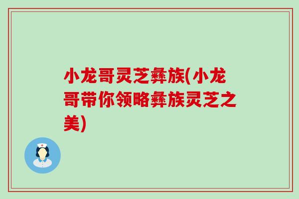 小龙哥灵芝彝族(小龙哥带你领略彝族灵芝之美) 小龙哥灵芝彝族(小龙哥带你领略彝族灵芝之美)