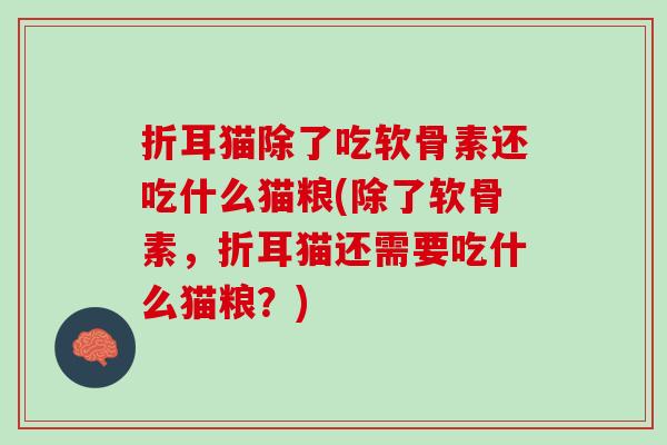 折耳猫除了吃软骨素还吃什么猫粮(除了软骨素，折耳猫还需要吃什么猫粮？)