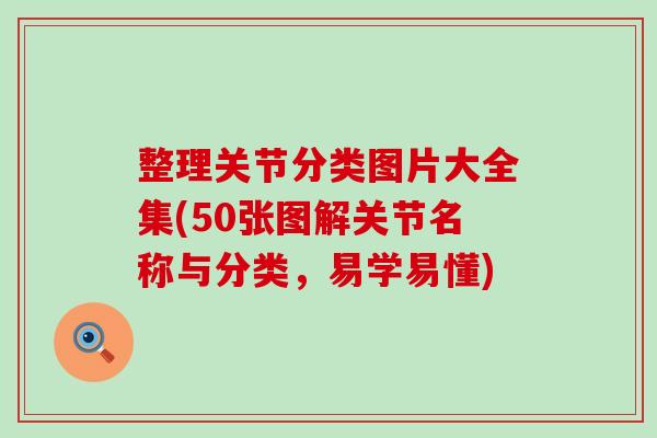 整理关节分类图片大全集(50张图解关节名称与分类，易学易懂)
