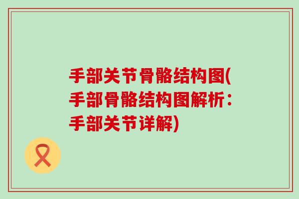 手部关节骨骼结构图(手部骨骼结构图解析：手部关节详解)