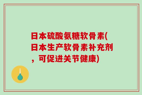 日本硫酸氨糖软骨素(日本生产软骨素补充剂，可促进关节健康)